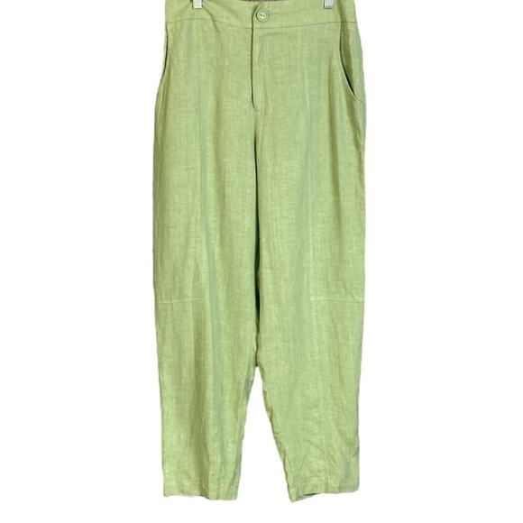 Eve Gravel Devi Linen Pants in Mint/Sauge - Picture 2 of 5
